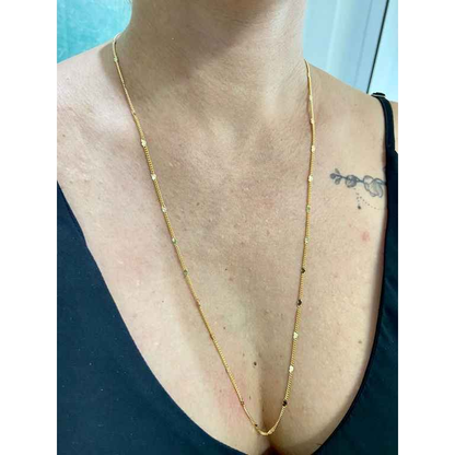 60cm 18K Gold Plated Cuban Link Chain Necklace