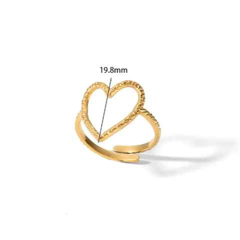 ANEL AJUSTÁVEL CORAÇÃO BANHADO EM OURO 18K - AN48