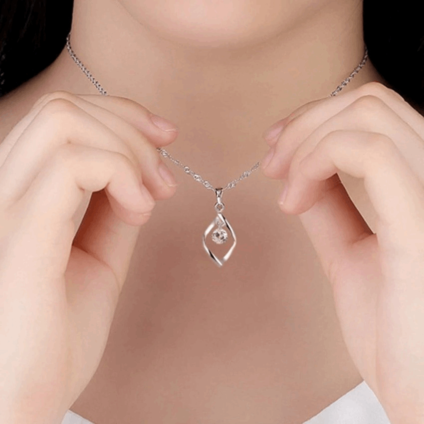 925 Sterling Silver Hourglass Necklace