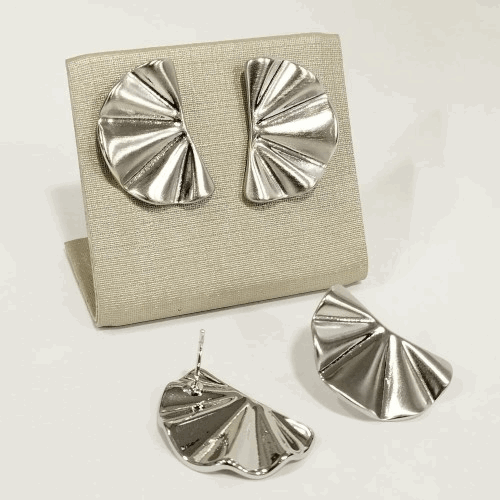 925 Sterling Silver Fan Earrings