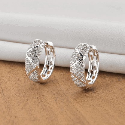 BRINCO ARGOLAS CRAVEJADAS PRATA 925 - BRP021