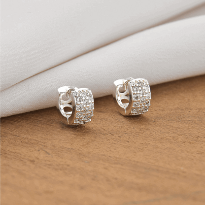 BRINCO ARGOLINHA CRAVEJADA PRATA 925 - BRP030