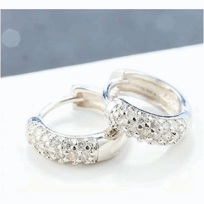 925 Sterling Silver Hoop Earrings Set With Cubic Zirconia
