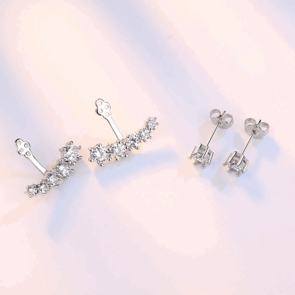 BRINCO PONTOS DE LUZ EAR CUFFS DIAMANTE PRATA 925 - BRP044